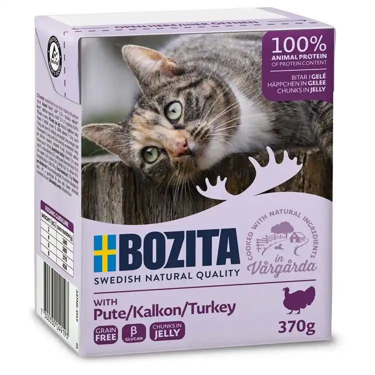 Bozita Katt Tetra Bitar i gelé Kalkon 370g Begränsat erbjudande