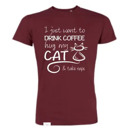 Outlet Supercat tshirt unisex Coffee Vinröd