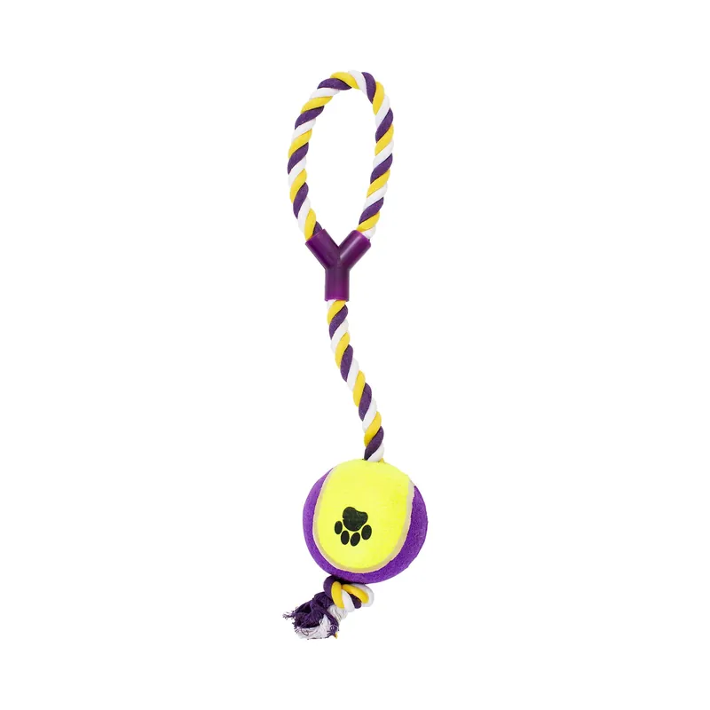 Dogman Rope With Ball XL Purple Extra rabatt