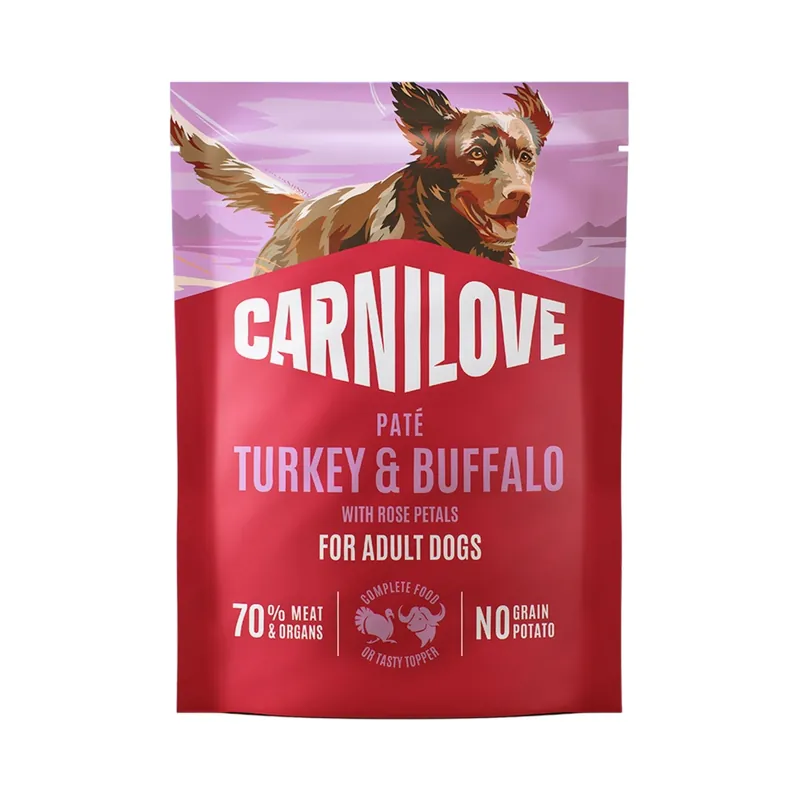 Carnilove Koiran Pussipatee Kalkkuna & Buffalo Ruusun Terälehtien Kanssa 300 g Snabb frakt
