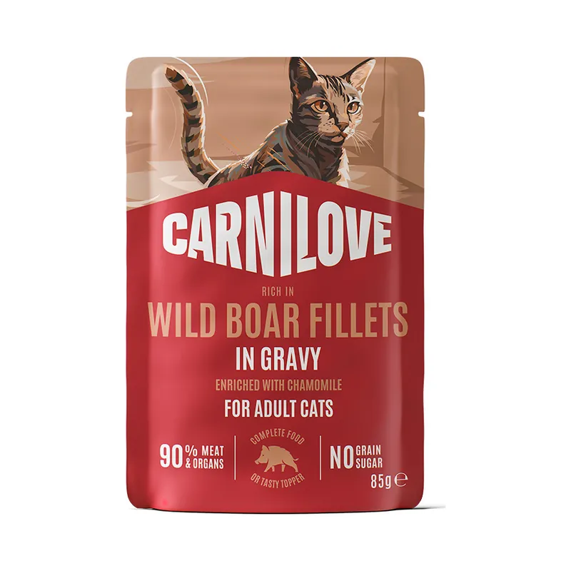 Carnilove Cat Pouch Gravy Vildsvin & Kamille 85 g Rabatter
