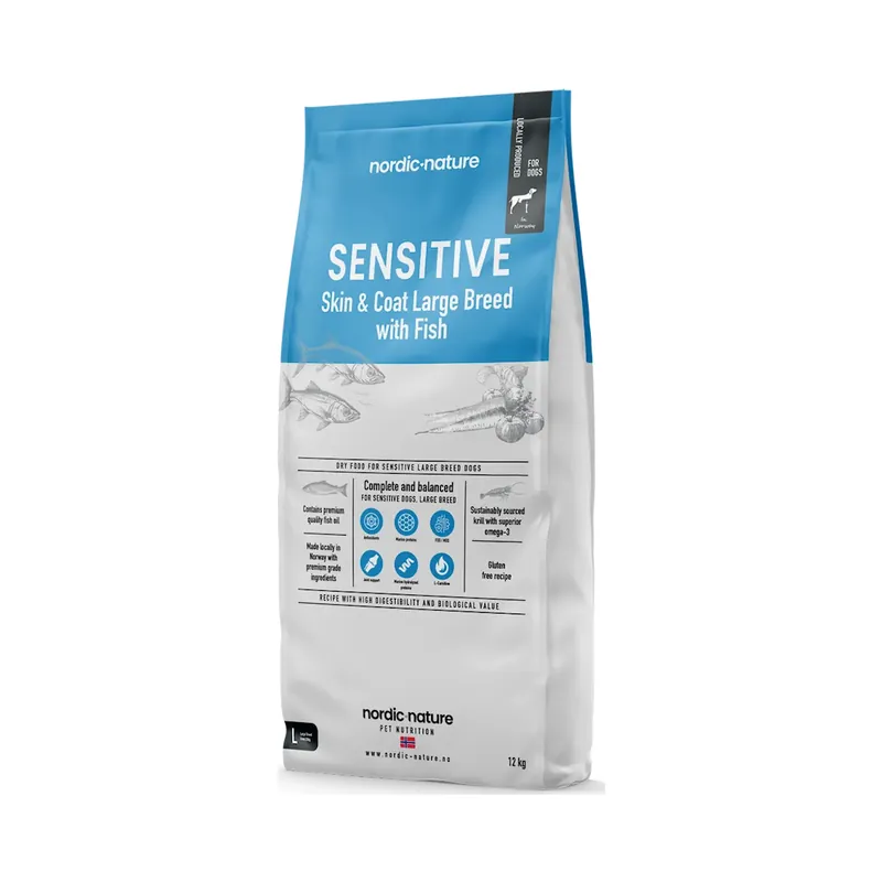 I lager Nordic Nature Sensitive Skin & Coat Fish Large Breed 12kg