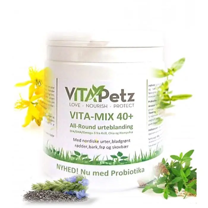 prisnedsättning VitaPetz Vita-Mix 40+ All-Round Örtblandning Krill, Chia & Hampafrön 400 gram