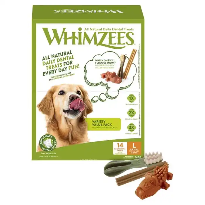 Whimzees Variety Snack Box 14 st. Tandrensande Tuggben LARGE Premium