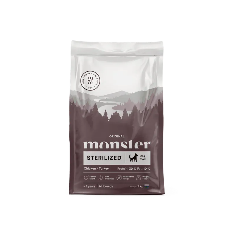 Monster Hund Original Sterilized Chicken/ Turkey 2 kg prisnedsättning