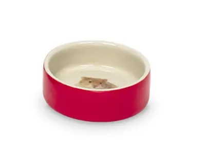 SKÅL KERAMIK, HAMSTER, RÖD (Ø7,5 X 2,5CM Begränsat erbjudande