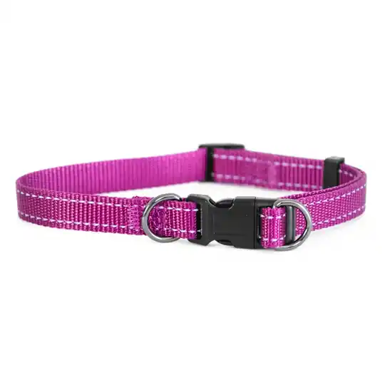 I lager Dogman Nylonhalsband Iris Rosa (22-35 cm)